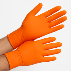 Nitrila cimdi HIGH GRIP, oranžas, L izmērs, 100gab