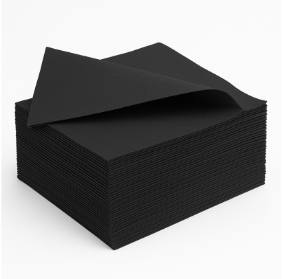 Galda salvetes ECO BLACK, 1-slāņa, 24x24cm, 300 loksnes, melnas, (12iep/kastē)