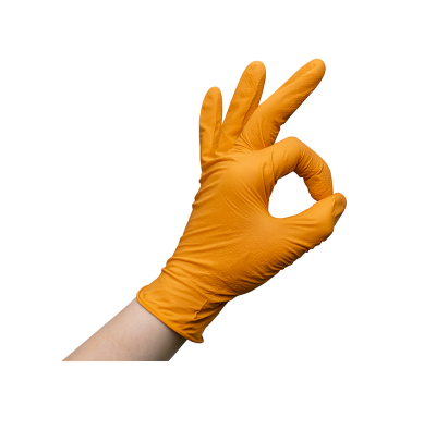 Nitrila cimdi GENTLE GRIP, oranži, M izmērs, 50gab