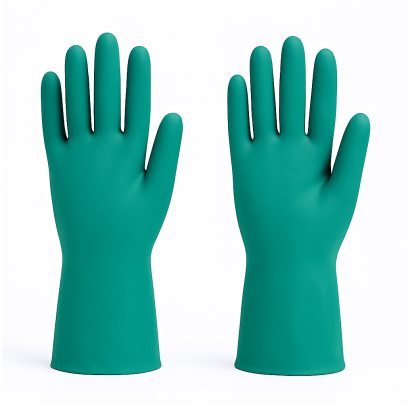 Nitril cimdi SUPER NITRILE, zaļi, 400mik, XL izmērs, 33cm, pāris