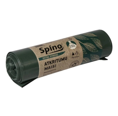 Maisi atkritumu 150L/5 gab. 60mikr, 75x115cm, LDPE zaļi Spino