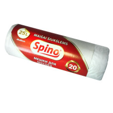 Atkritumu maisi 25L, 48x60cm, balti, 10mikr, HDPE, MULTIPACK, 20gab/rul, 50rul/kastē