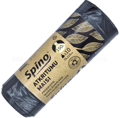Atkritumu maisi 150L, 10gab, 40mikr. 75x115cm. LDPE