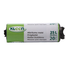 Atkritumu maisi 25L, 46x60cm, melni 8mic, HDPE, 20gab/rul (100rul/kast)
