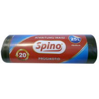 Atkritumu maisi 25L, 48 x 60cm, 9my, melni, HDPE, rullī 25 gab./50 rulli/ kaste