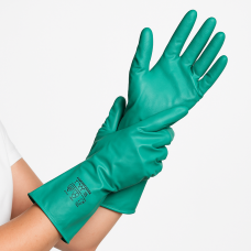 Nitrila cimdi PROFESSIONAL, zaļi, 400mik, S izmērs, 34cm, pāris
