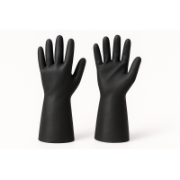 Gumijas cimdi ar floku NEO 400, melni, XL izmērs, 33cm, pāris