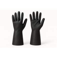 Gumijas cimdi ar floku NEO 400, melni, XL izmērs, 33cm, pāris