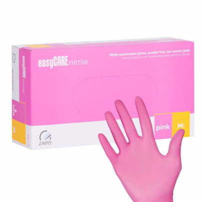 Nitrila cimdi b/p ZARYS,  pink,  izm. M (7-8) N100