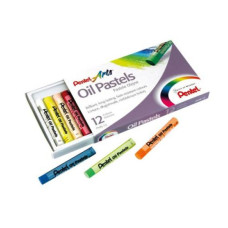 Pasteļkrītiņi OIL PASTELS PENTEL, eļļas, 12 krāsas