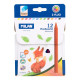 Krītiņi vaska 12 krāsas trīsstūraini 12 cm,  Plastipaste MILAN
