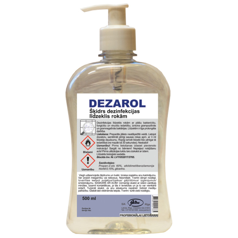 Roku dezinfekcijas līdzeklis DEZAROL EWOL 500ml
