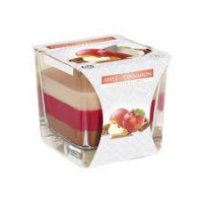 Svece stikla traukā 8x8cm arom.32h Apple-