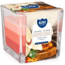 Svece stikla traukā Vanilla
