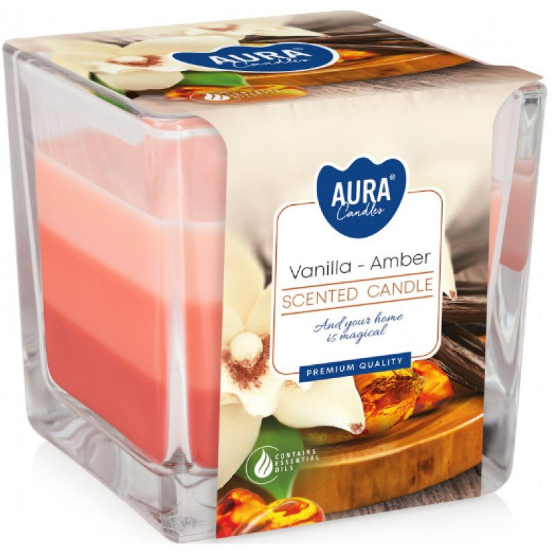 Svece stikla traukā Vanilla