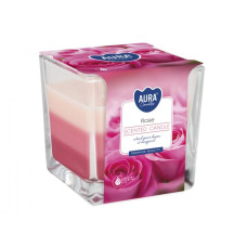 Svece stikla traukā Rose