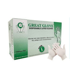 Lateksa cimdi GREATGLOVE,  bez pūdera M izmērs, 100gab