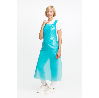 Vienreizlietojamais priekšauts HYGOSTAR, 125x70cm, LDPE, 20my, zils, 100gab