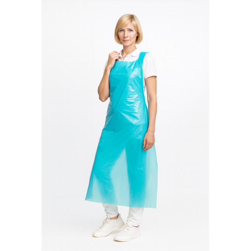Vienreizlietojamais priekšauts HYGOSTAR, 125x70cm, LDPE, 20my, zils, 100gab