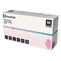 Nitrila cimdi bez pūdera GN560 Handsafe, Exam Gloves, rozā, S izmērs, 100gab