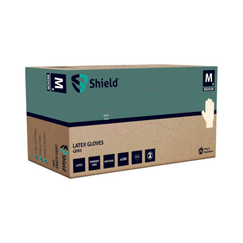 Lateksa cimdi bez pūdera GD05, natural, XS izmērs,100gab.