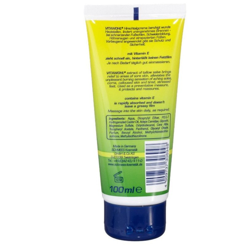 VITAWOHL Krēms kājam ar vit. E 100ml ( Izcelsmes valsts Vācija )
