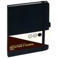 Klade A5/80 lapas, ar gumiju, rūtiņu, melna, GRAND