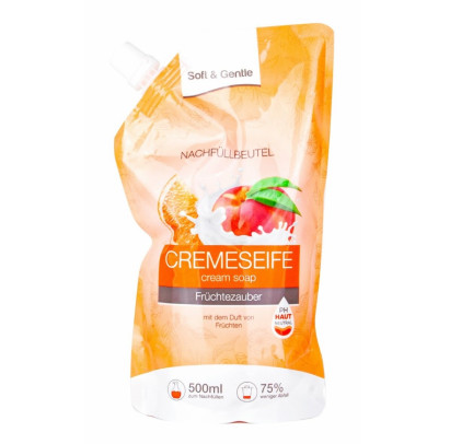 SOFT & GENTLE krēmziepes Augļu burvība rezerve, 500 ml