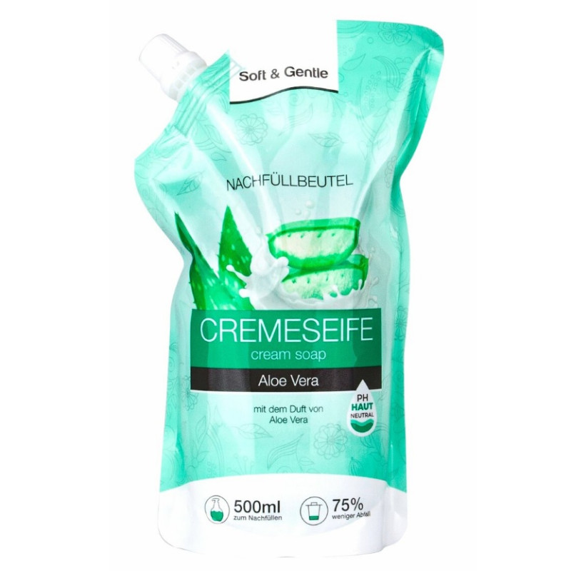SOFT & GENTLE krēmziepes ALOE VERA rezerve 500ml ( Izcelsmes valsts Vācija )