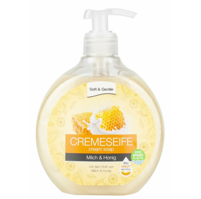 SOFT & GENTLE krēmziepes Piens & Medus, 500 ml