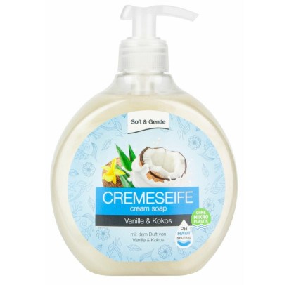 SOFT & GENTLE krēmziepes Vaniļa & Kokoss, 500 ml