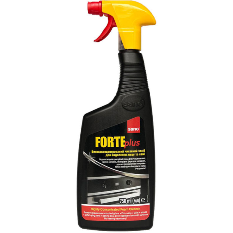 SANO Forte Plus 750ml, tīrīšanas līdzeklis plītīm, cepeškrāsnīm, griliem.
