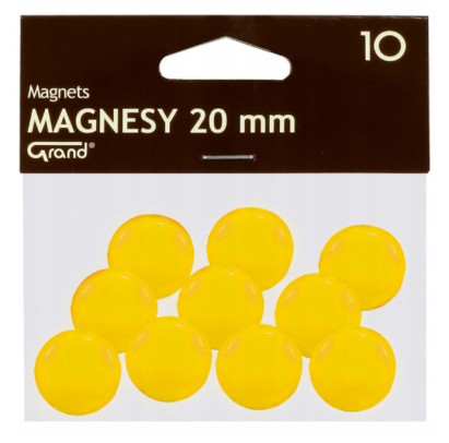 Magnēti 20 mm, dzeltena krāsa PL