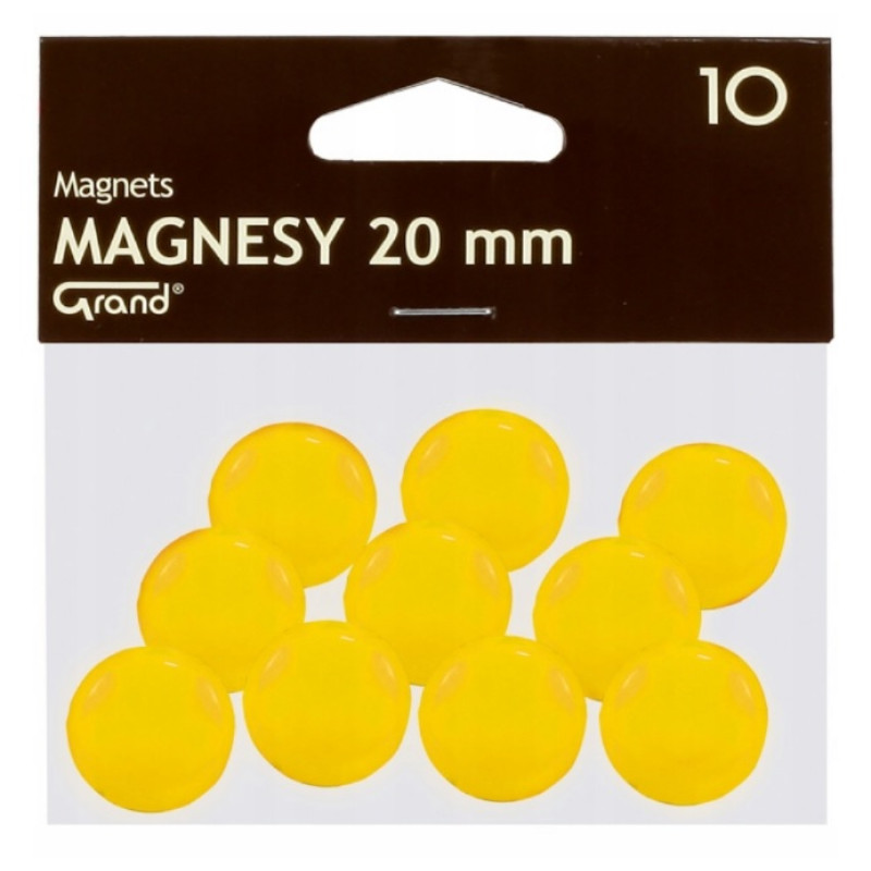 Magnēti 20 mm, dzeltena krāsa PL