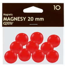 Magnēti 20 mm, sarkana krāsa PL