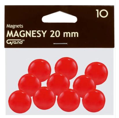 Magnēti 20 mm, sarkana krāsa PL