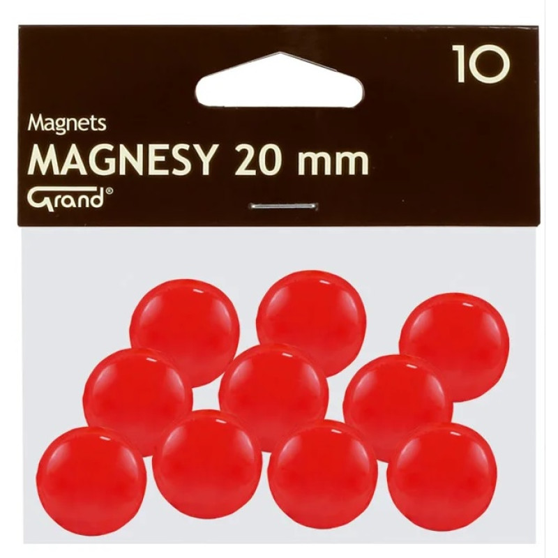 Magnēti 20 mm, sarkana krāsa PL