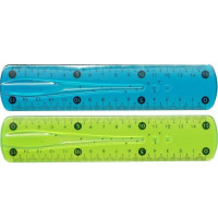 Lineāls 15cm elastīgs, neona krāsas FLEX