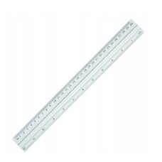 Lineāls 30cm alumīnija ar gumijas joslu