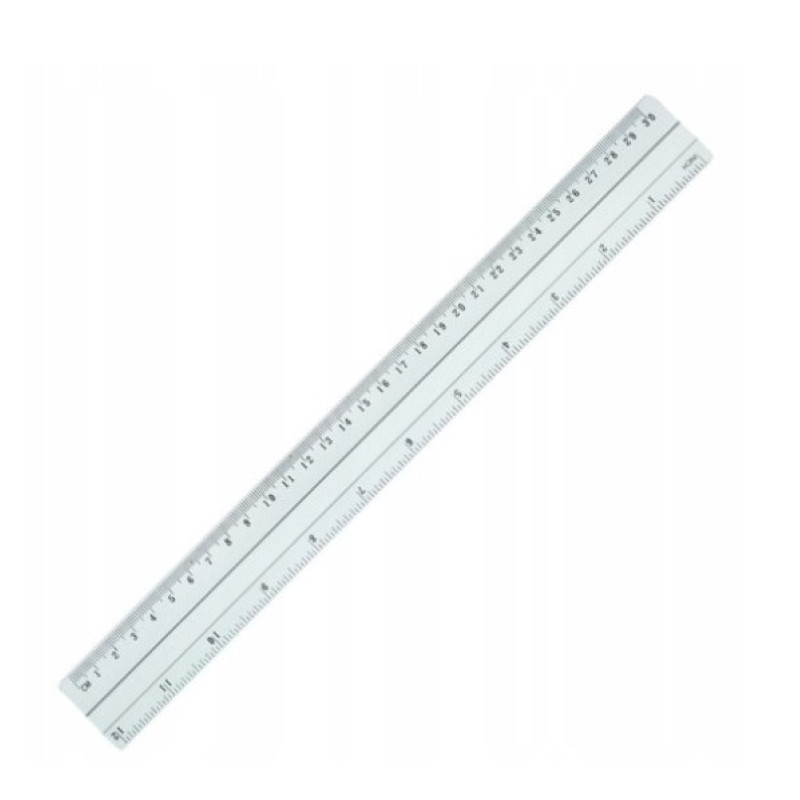 Lineāls 30cm alumīnija ar gumijas joslu