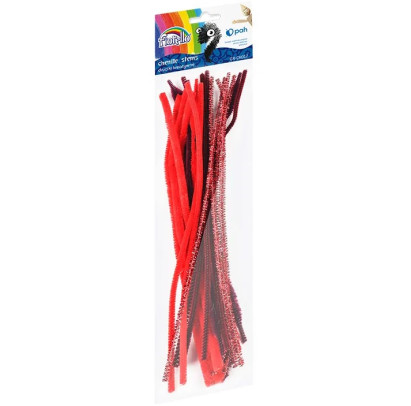 Pūkainas stieples 30 cm, sarkanie toņi Fiorello