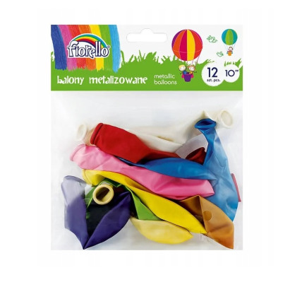 *Gaisa baloni asorti metalic D=25cm 10collas 100gab.