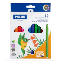 Flomāsteri  12 krāsas d=5mm conic tip, MILAN
