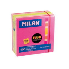 Līmlapiņas 76x76mm, 400 lap. 4 neona krāsas Milan