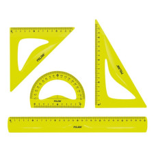 Lineālu komplekts, elastīgs, dzeltena krāsa, Milan