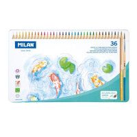 Akvarēļu zīmuļi 36 krāsas metāla kastītē Milan