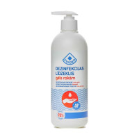 Dezinfekcijas līdzeklis rokām, gēls, 500 ml. etanols 70%, ar dozatoru, KVADRO