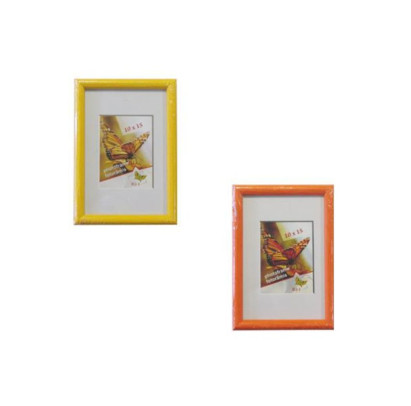 Fotorāmis 13x18cm COLORI koka, dzeltena/oranža krāsa