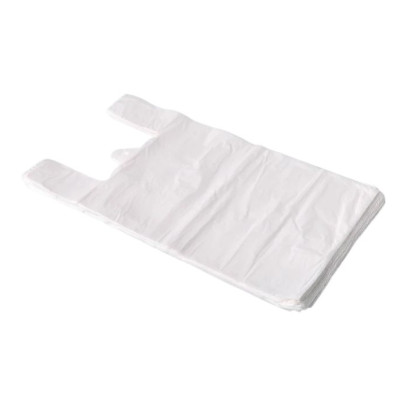 Iepakojuma maisi ar rokturiem 35+16x64 cm 25 mikr balti, 100 gab