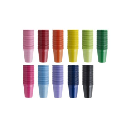 Plastmasas glāzes 180 ml melnas, 100 gab